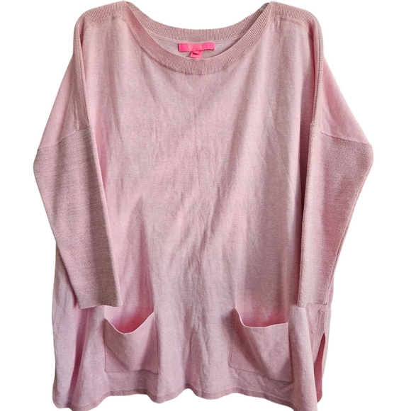Lilly Pulitzer Sweaters - Lilly Pulitzer Coolmax Cobo Shimmer Tunic Sweater Pink Tropic    Size Medium